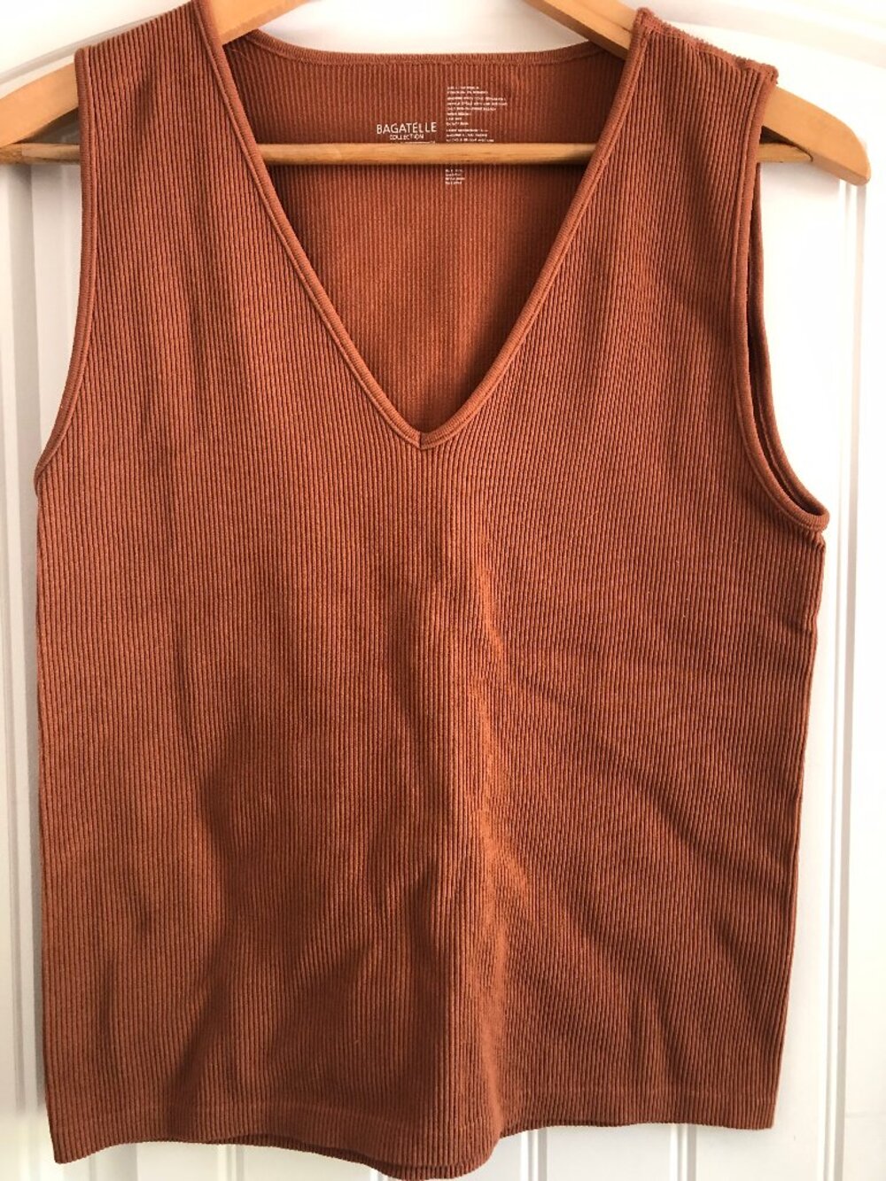 🤎 Bagatelle Ribbed Tank Top | Fawn Brown | Size Large 🤎
